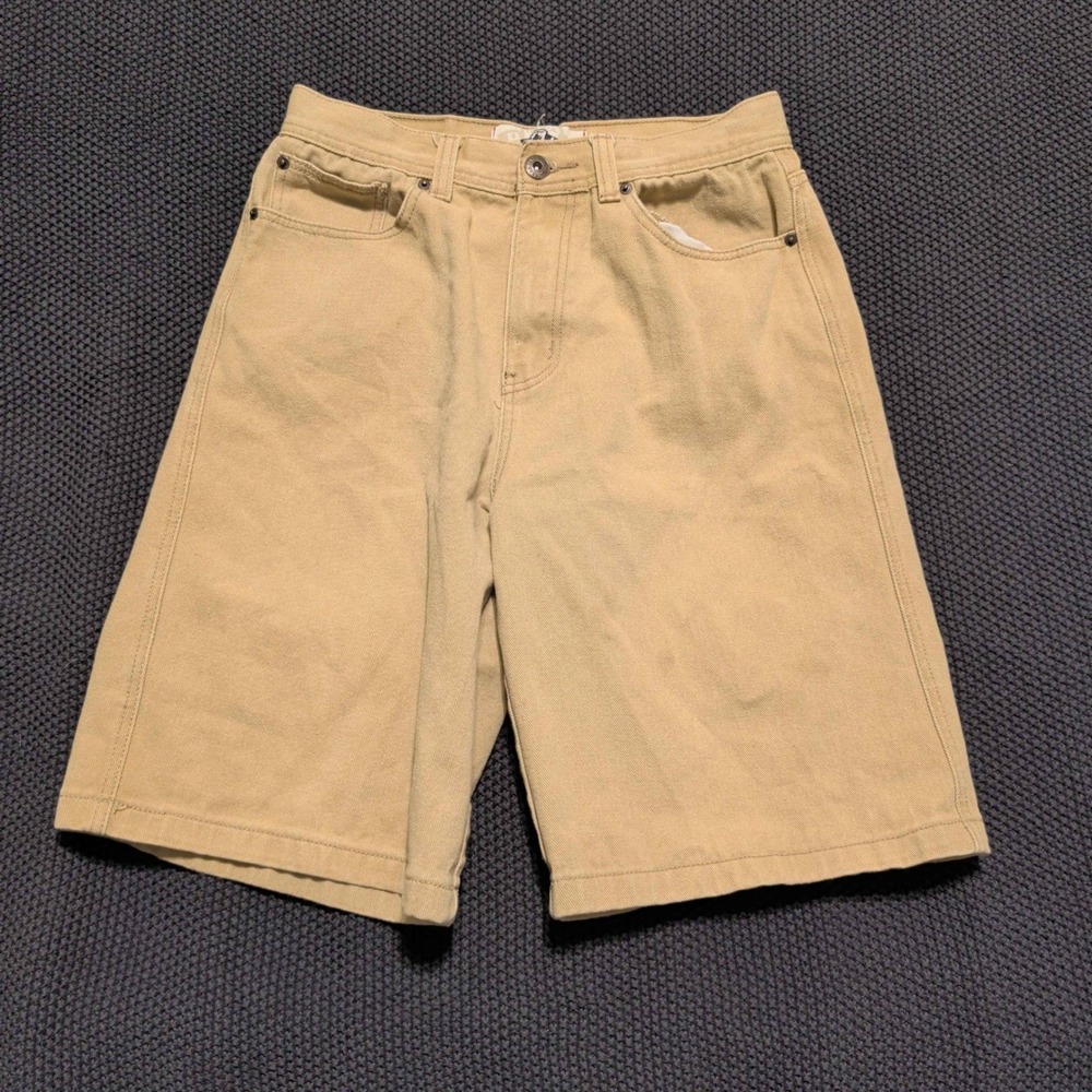 Marc Ecko Denim Shorts Mens 34 Khaki Tan Relaxed Fit Streetwear Skater Rhino